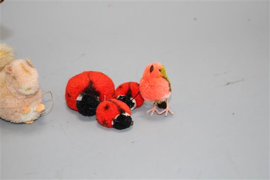 Eight small vintage Steiff soft toys